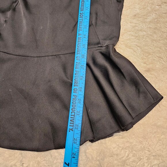 DKNY Women's Black Sheer Peplum Top Size 2 - Picture 5 of 8